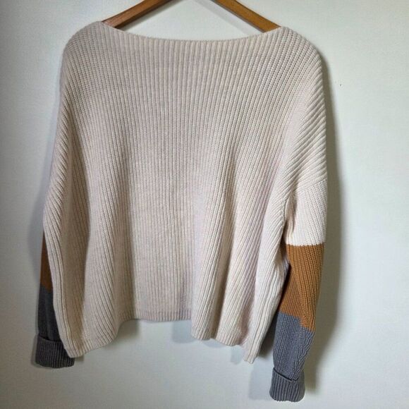 EUC FRENCH CONNECTION COTTON BOATNECK LOOSE FITTING PULLOVER SWEATER SZ M - Picture 3 of 14